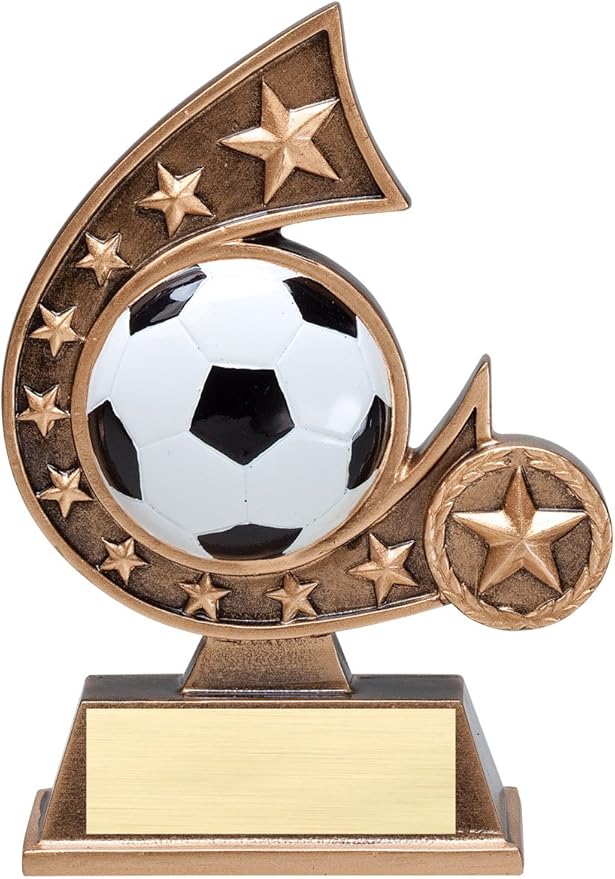Etch Workz Gold Star Soccer Trophy - Engraved Award for Kids, Male, or Female