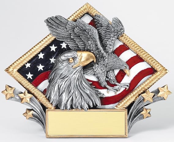 Etch Workz Custom Engraved American Eagle Resin Trophy- Award for Recognition