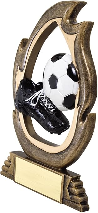 Etch Workz 3D Soccer Flame Trophy | Soccer Game Award with Customize Nameplate