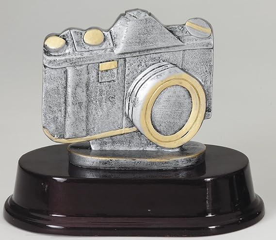 Etch Workz Engraved 3D Photo Camera Trophy | 5" Silver Finish Photography Award