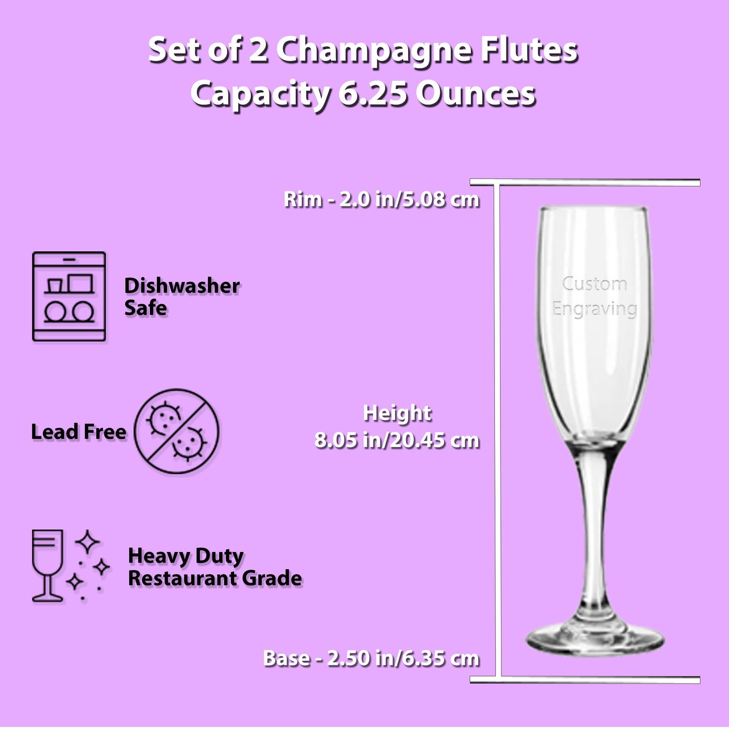 Etch Workz Custom Engraved Sweet 16 Champagne Flutes | Mask Design | Set of 2