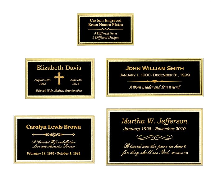 Etch Workz Custom Engraved Brass Name Plate | Urn, Trophy Plate (2.5" x 4.25")