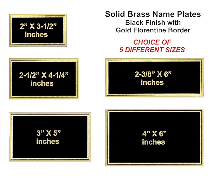 Etch Workz Custom Engraved Brass Name Plate | Urn, Trophy Plate (2-3/8" x 6")