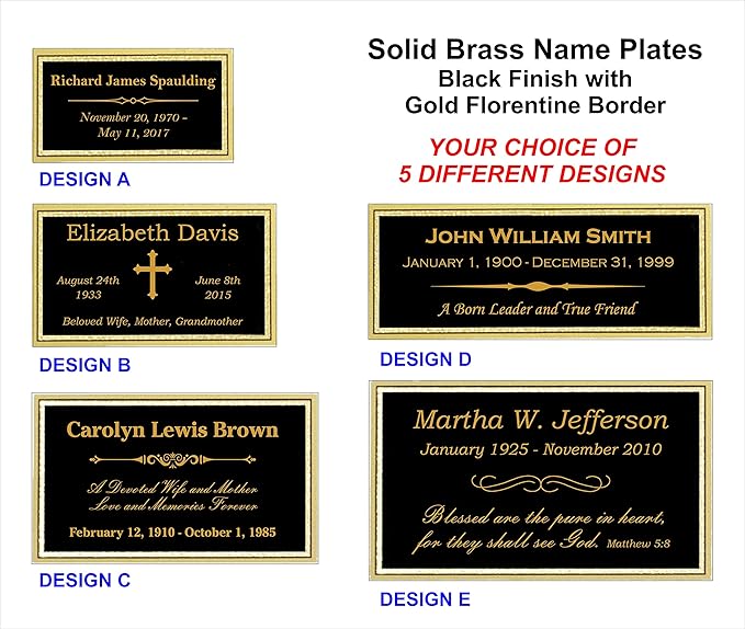 Etch Workz Custom Engraved Brass Name Plate | Urn, Trophy Plate (2-3/8" x 6")