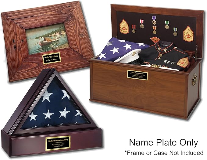 Etch Workz Custom Engraved Brass Name Plate | Urn, Trophy Plate (2-3/8" x 6")