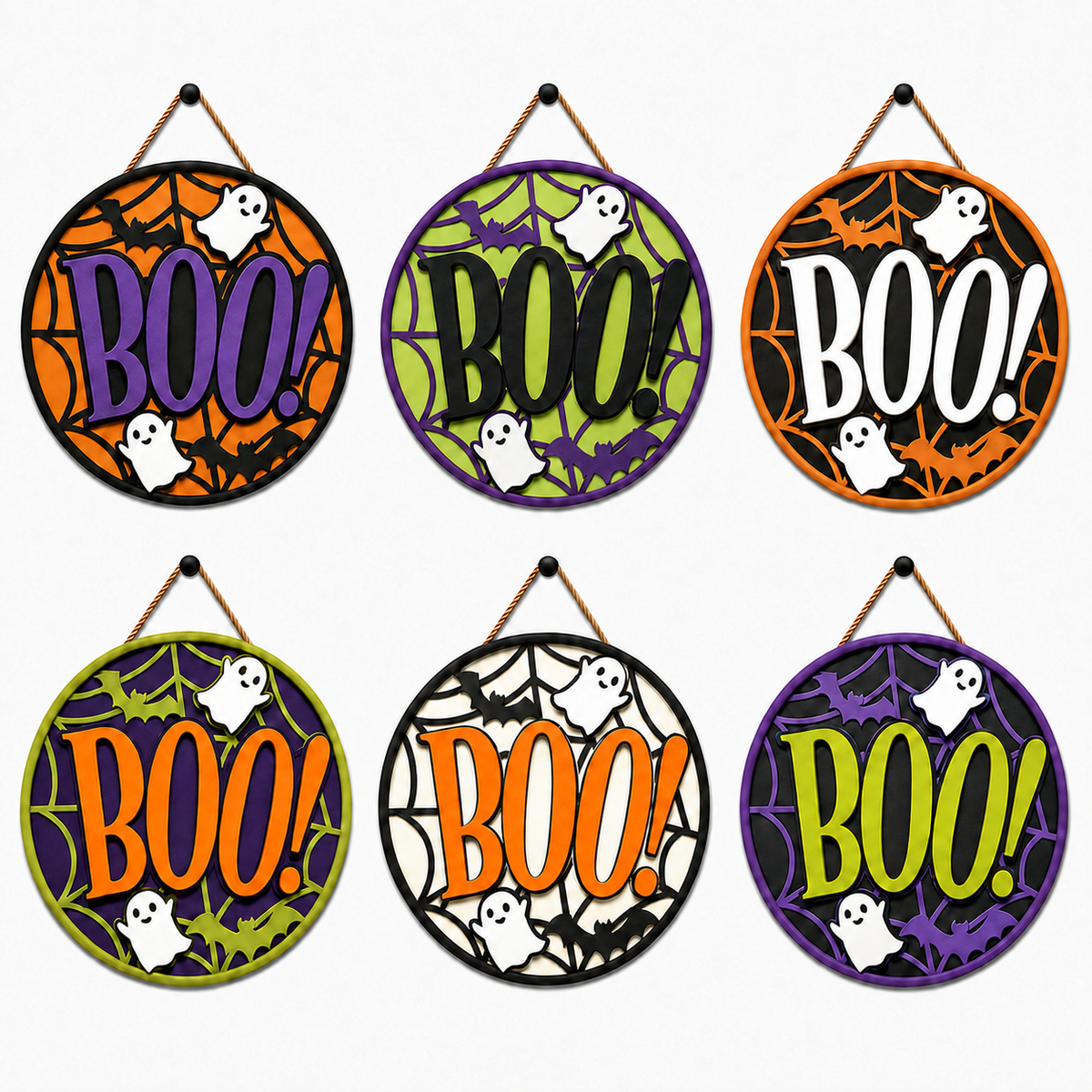 Whimsical BOO! Halloween Door Hanger DHHW006