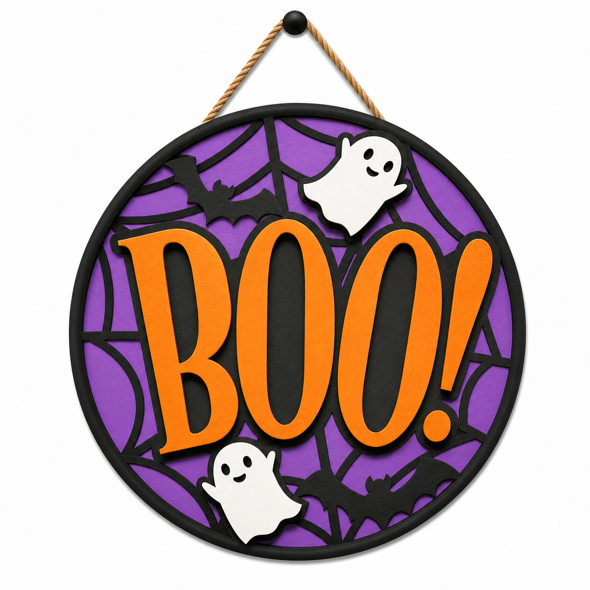 Whimsical BOO! Halloween Door Hanger DHHW006