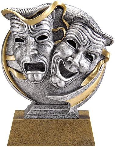 Etch Workz Customizable 3D Drama Trophy, 5-Inches Award for Actor or Actress