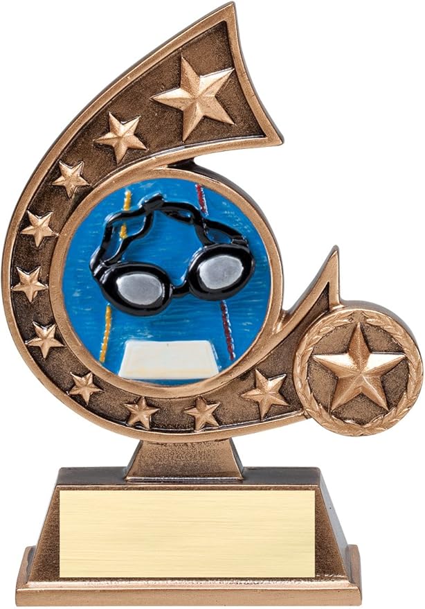 Etch Workz Customizable Swimming Trophy, 5-3/4-Inches Tall Underwater Sports Award