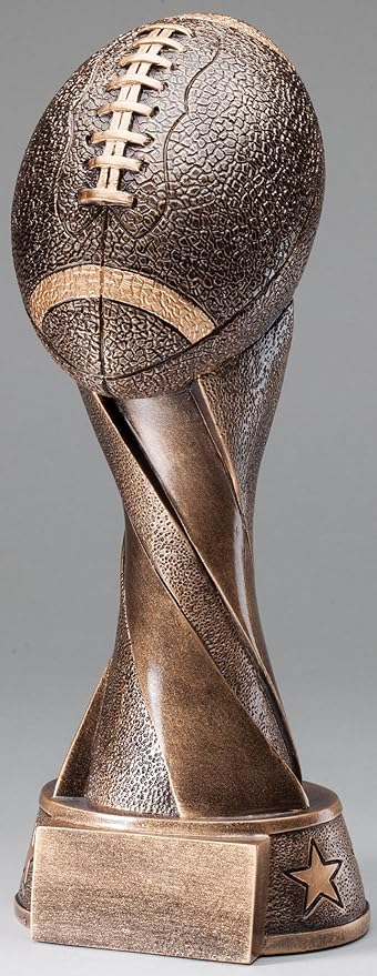 Etch Workz Custom Engraved 5.5 Inches Bronze Finish Spiral Base Football Trophy