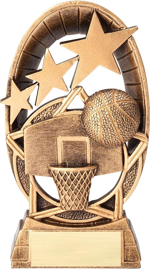 Etch Workz Customizable Gold Star Basketball Trophy | 6-1/2 Inches Sports Award