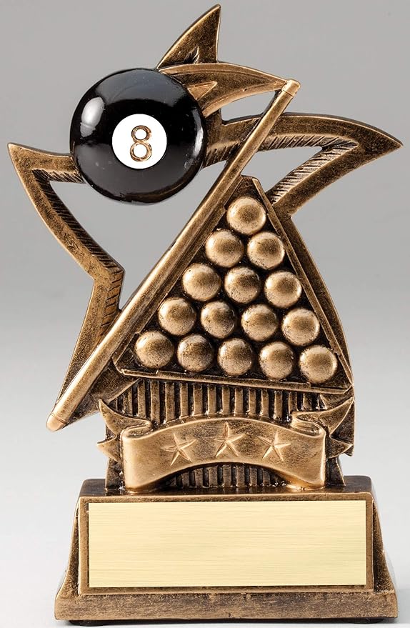 Etch Workz Customized 6" Sports Theme Billiards Trophy | 8 Ball Pool Award