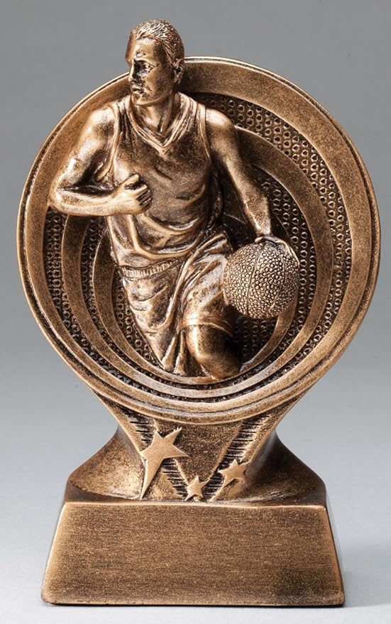 Etch Workz Customizable 3D Basketball Trophy | 6" Tall Resin Award for Male