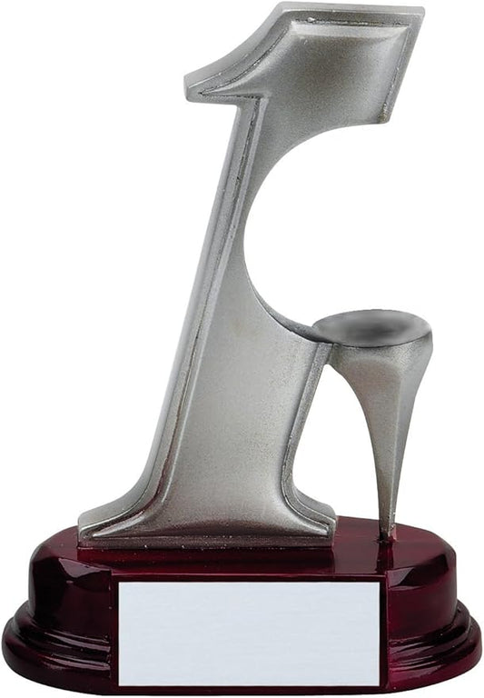 Etch Workz Golf Ball Hole in One Trophy | 5-1/2" Silver Tone Resin Award