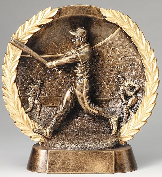 Etch Workz Engraved Bronze Finish Baseball Trophy- Resin Casting Award for Male