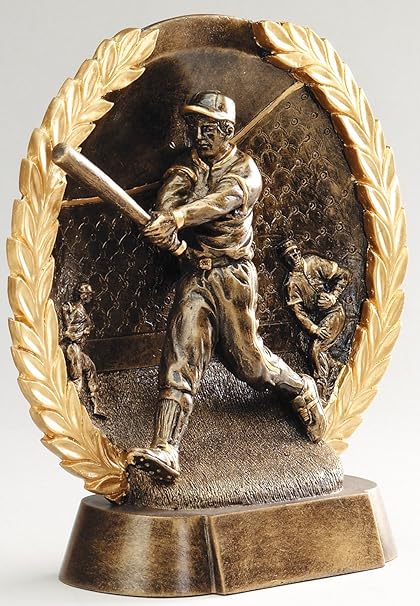 Etch Workz Engraved Bronze Finish Baseball Trophy- Resin Casting Award for Male