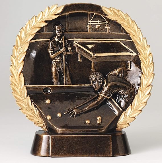 Etch Workz Billiards Awards - Bronze Finish Engraved Billiards Trophy - 7-1/2"