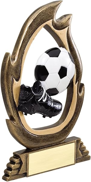 Etch Workz 3D Soccer Flame Trophy | Soccer Game Award with Customize Nameplate