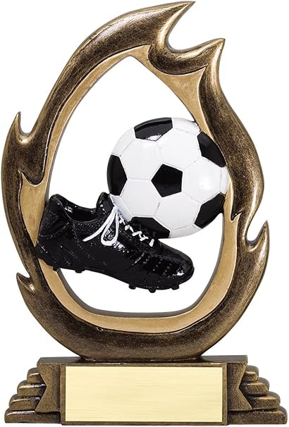 Etch Workz 3D Soccer Flame Trophy | Soccer Game Award with Customize Nameplate