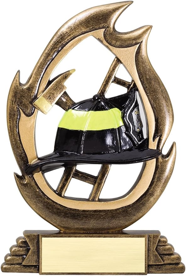 Etch Workz Customize Firefighter Sculpture Trophy | 3D Flame Fireman Award