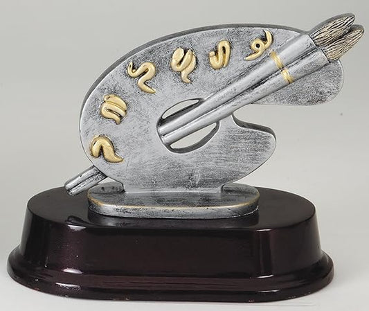 Etch Workz 3D Artist Palette Trophy | Customizable Award for Art Competitions