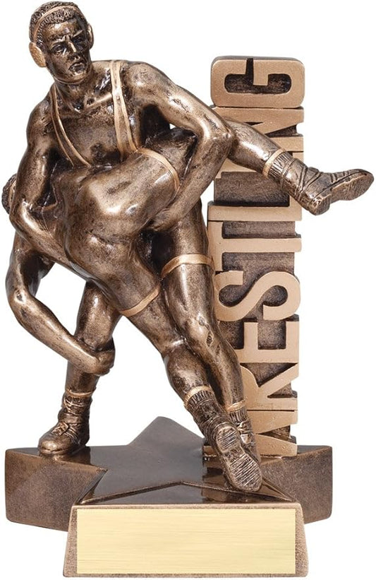 Etch Workz Wrestling Champion Trophy | ‎5-Inch Custom Engraved Resin Award