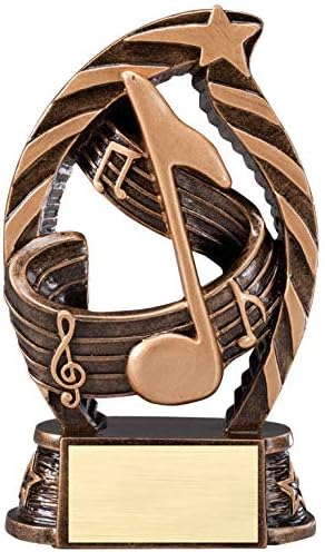 Etch Workz Gold Star Music Trophy | 5-1/2" Custom Engraved Music Awards
