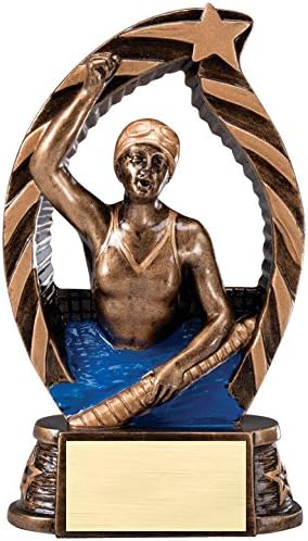 Etch Workz Customized Running Star Swimmer Trophy | 7.5" Female Swimming Award