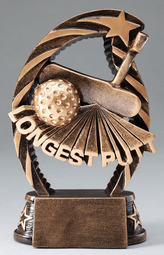 Etch Workz Customized Golf Trophy | Running Star Resin Longest Putt Golf Award