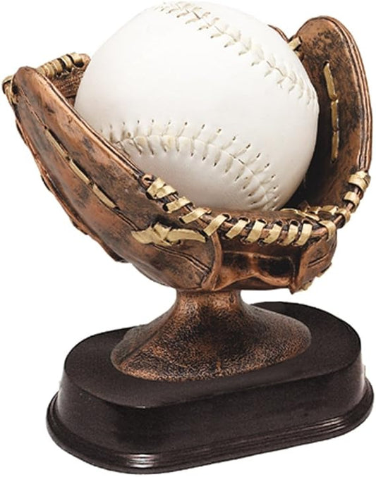 Etch Workz Custom Engraved 6-Inch Softball Glove Ball Holder Trophy