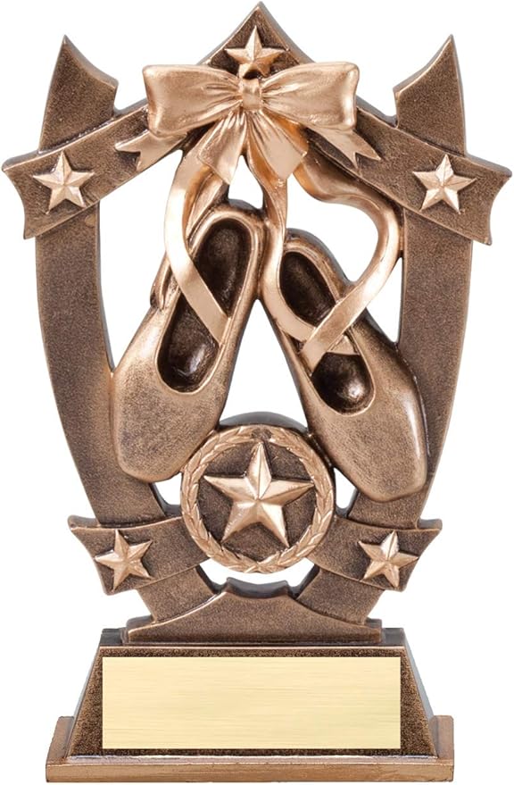 Etch Workz Custom Engraved Dance Trophy | Star Shield Resin Award for Dancer