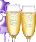 Etch Workz Custom Engraved Crown Design Quinceanera Champagne Flutes - Set of 2