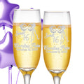 Etch Workz Custom Engraved Sweet 16 Champagne Flutes | Mask Design | Set of 2