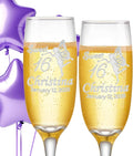 Custom Engraved Quinceanera Champagne Flutes | Fairy Design - Set of 2