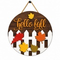 hello fall door hanger, 18 inch round, diy sign party, san antonio tx