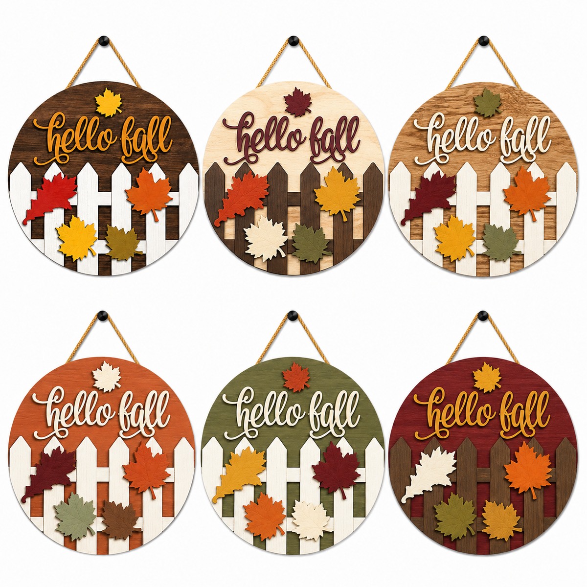 Hello Fall Lattice Door Hanger DHFL001