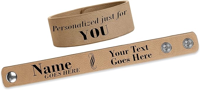 Etch Workz Custom Engraved Wristband | 9.5"L X 1"W  Leatherette Cuff Bracelet