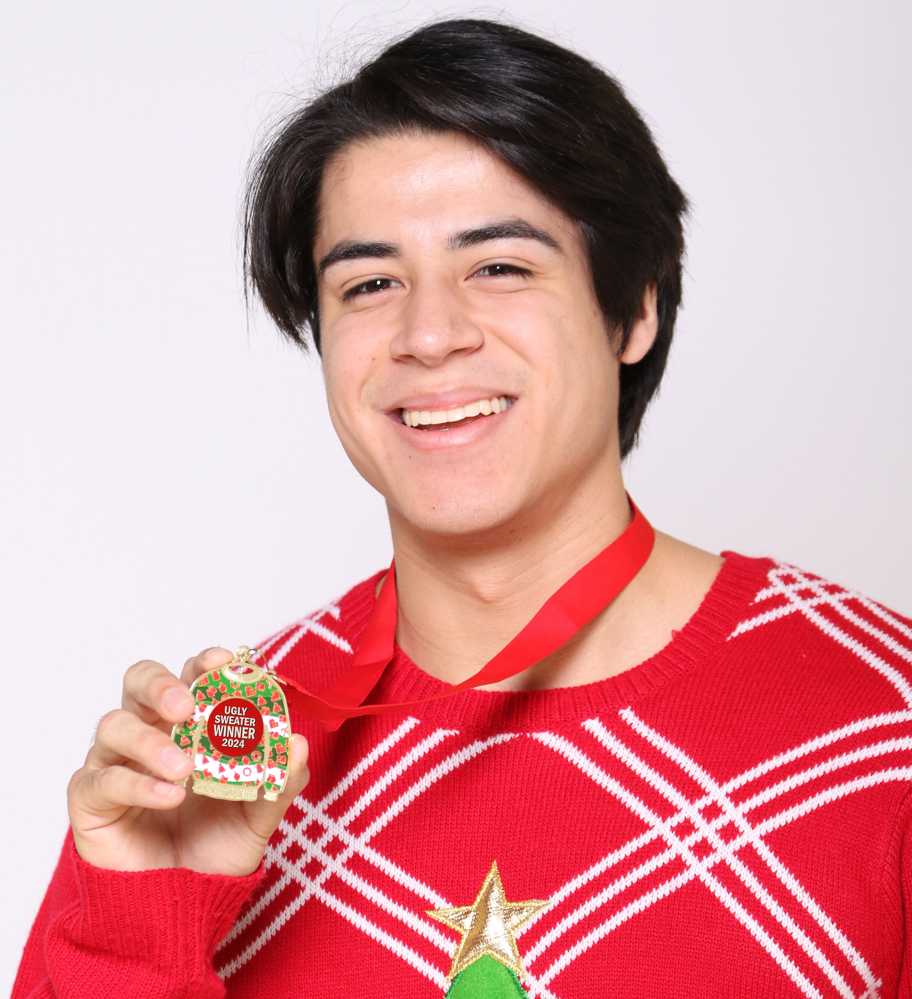 Ugly Sweater 1st Place Winner Prize Ornament Medal | Personalized with Year 2024 | Choice of Winner, 1st Place or 1st, 2nd, 3rd Place Bundle