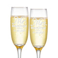Custom Engraved Champagne Flutes | Mr and Mrs Design | Set of 2