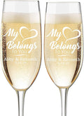Etch Workz Valentine's Day Champagne Flutes | Couple Toasting Glasses Set of 2